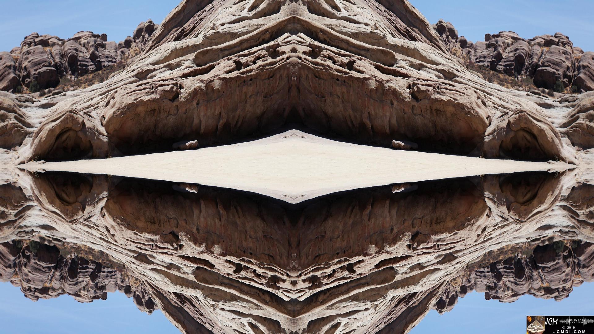 Quadroscopic artwork created from a single still image of Vasquez Rocks terrain